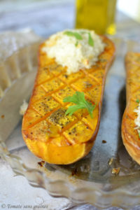 Butternut rôtie et son riz à l’ail