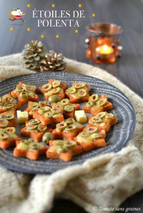 Photo des étoiles de Noël à la polenta du blog Tomate Sans Graines de Stéphanie Faustin