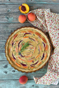 Tarte abricots, nectarines et thym citron à la migaine