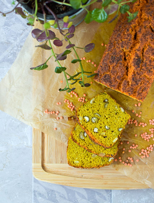 Pain aux lentilles corail et curcuma