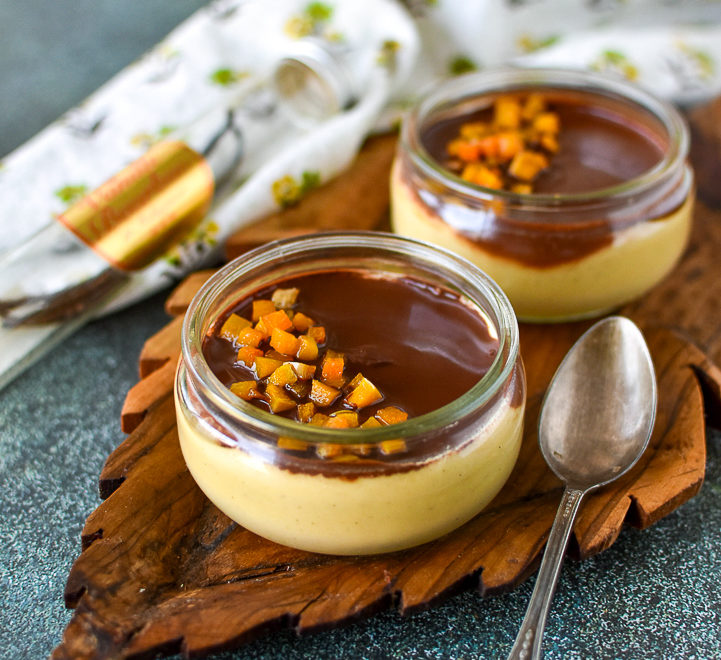 Panna cotta à la butternut, nappage au chocolat