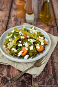 Lentilles du Puy, légumes rôtis et fromage de brebis